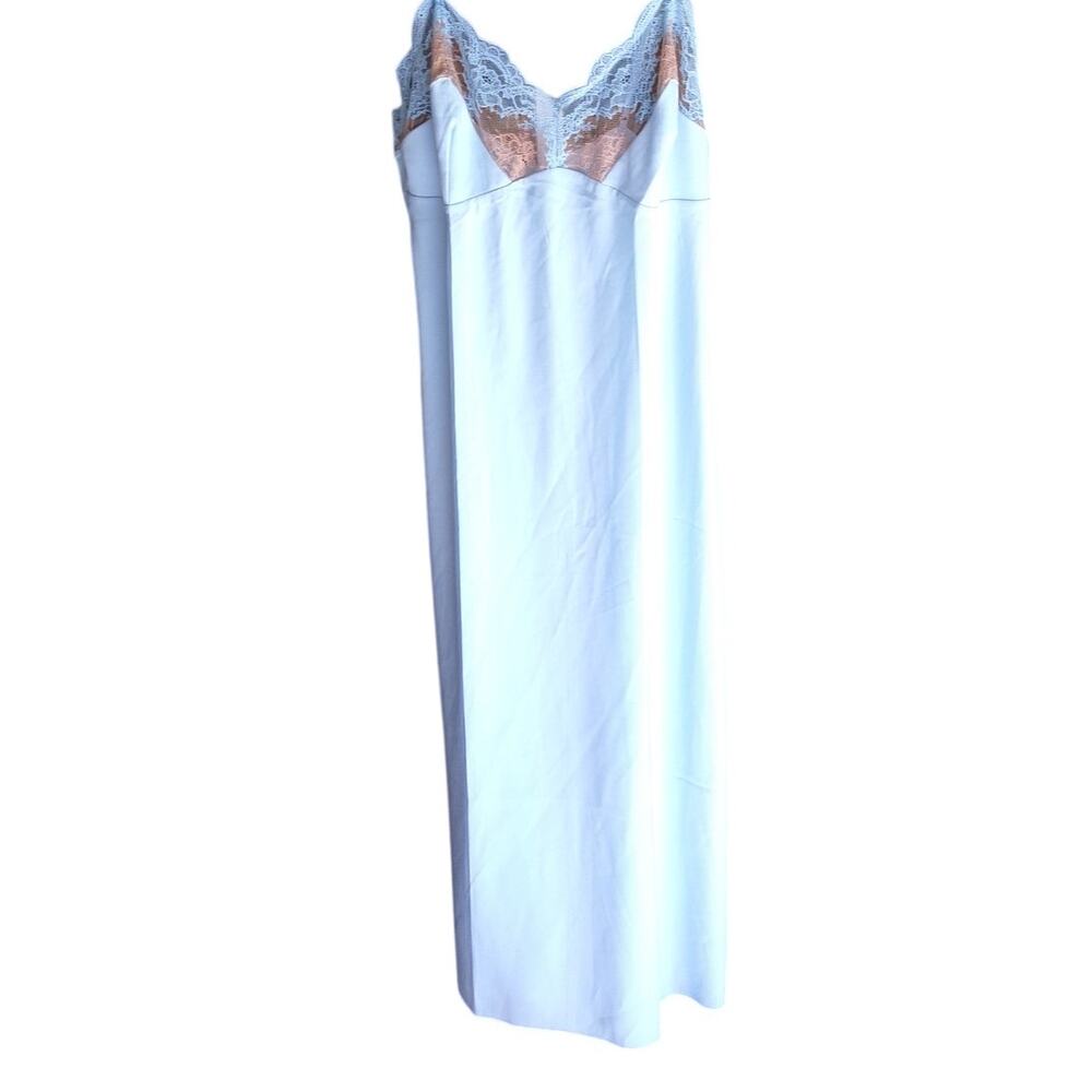 NWT Savage X Fenty Blue Lace Slip Maxi Dress Nightgown Lingerie XL